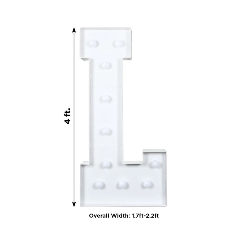 4ft XL LED Marquee Letter Foam Board with 10 Warm White Battery Operated LEDs - White
