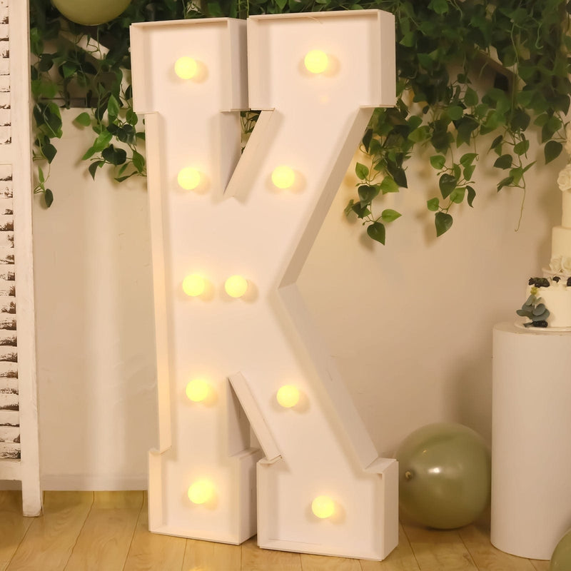 4ft XL LED Marquee Letter Foam Board with 10 Warm White Battery Operated LEDs - White
