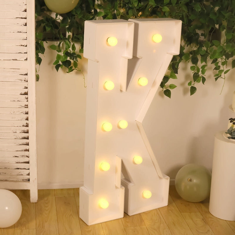 4ft XL LED Marquee Letter Foam Board with 10 Warm White Battery Operated LEDs - White