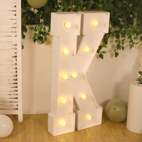 4ft XL LED Marquee Letter Foam Board with 10 Warm White Battery Operated LEDs - White