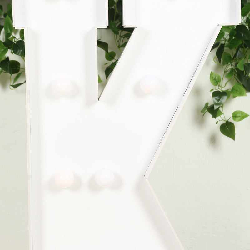 4ft XL LED Marquee Letter Foam Board with 10 Warm White Battery Operated LEDs - White