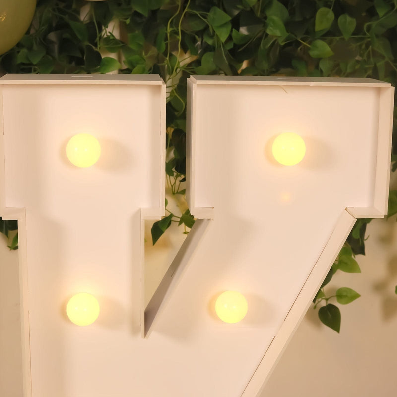 4ft XL LED Marquee Letter Foam Board with 10 Warm White Battery Operated LEDs - White