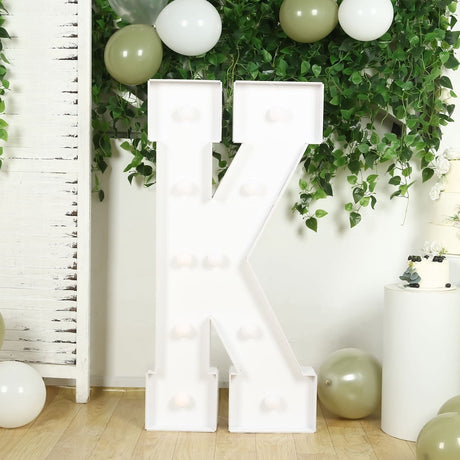 4ft XL LED Marquee Letter Foam Board with 10 Warm White Battery Operated LEDs - White
