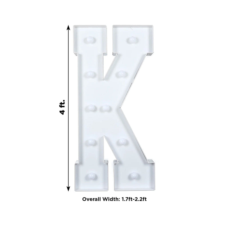 4ft XL LED Marquee Letter Foam Board with 10 Warm White Battery Operated LEDs - White