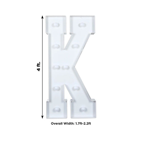 4ft XL LED Marquee Letter Foam Board with 10 Warm White Battery Operated LEDs - White