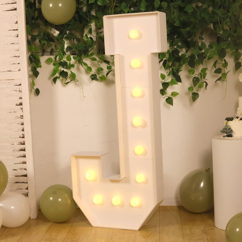 4ft XL LED Marquee Letter Foam Board with 10 Warm White Battery Operated LEDs - White