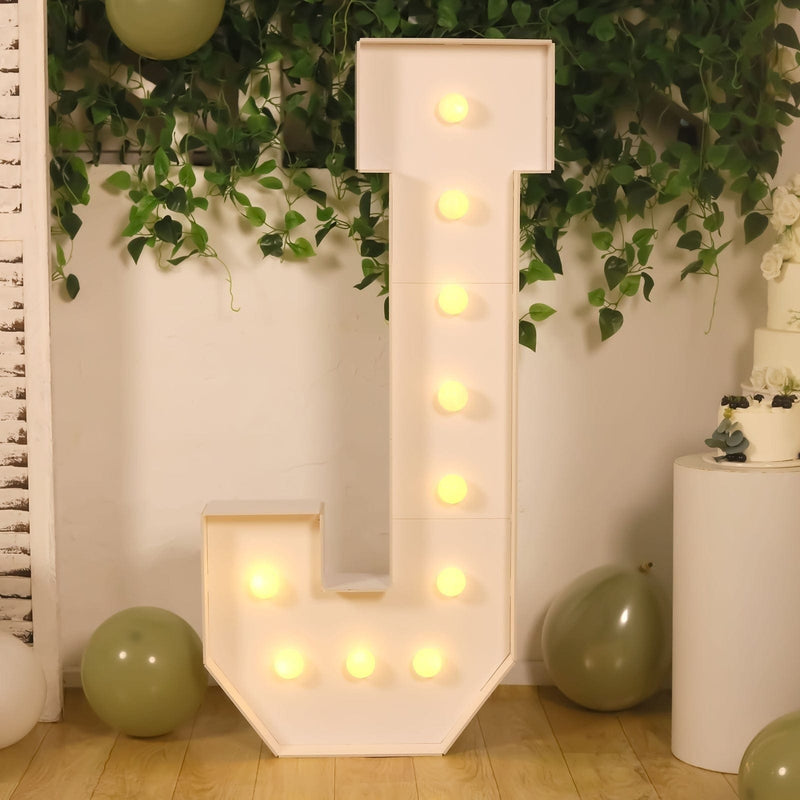 4ft XL LED Marquee Letter Foam Board with 10 Warm White Battery Operated LEDs - White