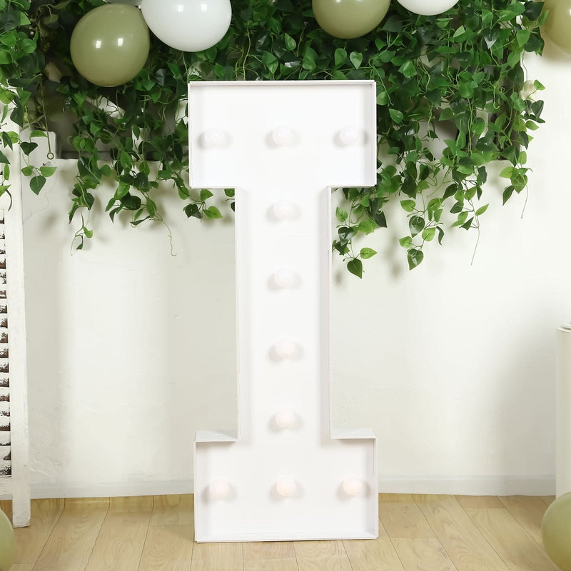 4ft XL LED Marquee Letter Foam Board with 10 Warm White Battery Operated LEDs - White