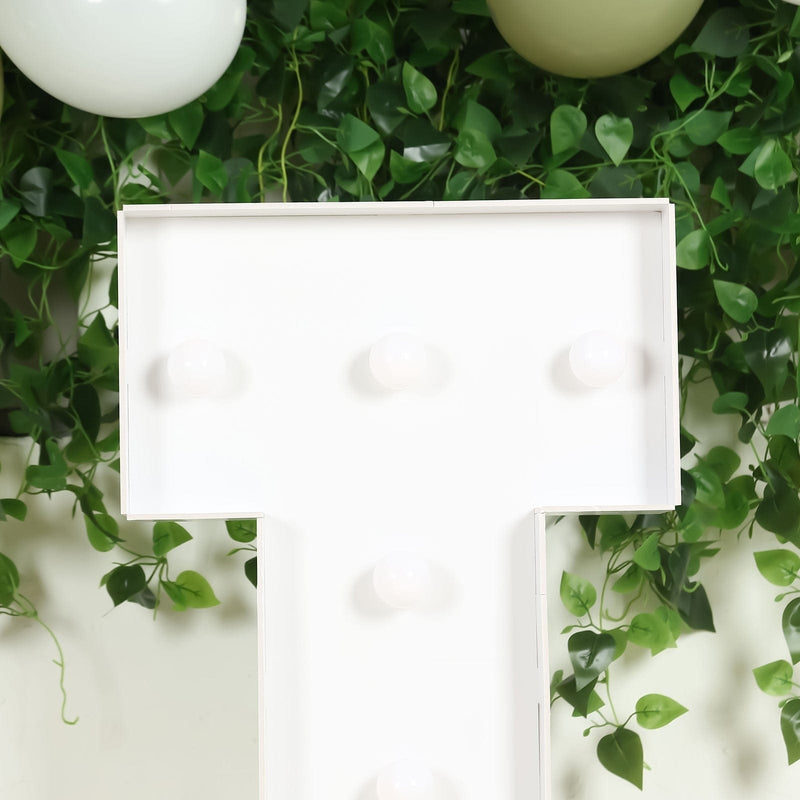 4ft XL LED Marquee Letter Foam Board with 10 Warm White Battery Operated LEDs - White
