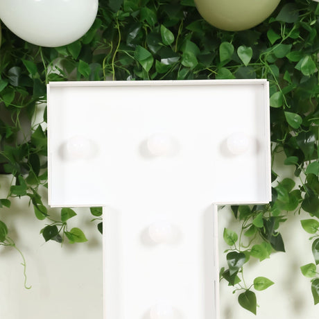4ft XL LED Marquee Letter Foam Board with 10 Warm White Battery Operated LEDs - White