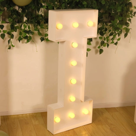 4ft XL LED Marquee Letter Foam Board with 10 Warm White Battery Operated LEDs - White