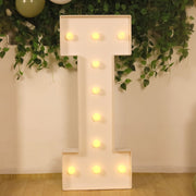 4ft XL LED Marquee Letter Foam Board with 10 Warm White Battery Operated LEDs - White