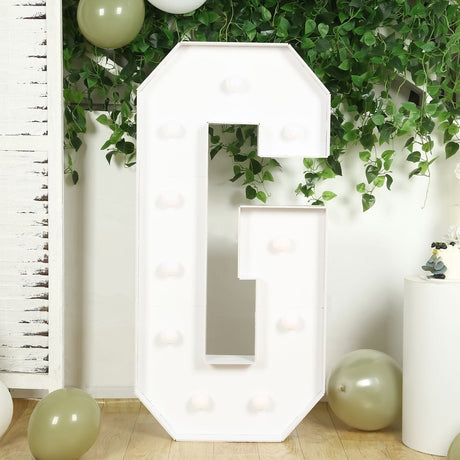4ft XL LED Marquee Letter Foam Board with 10 Warm White Battery Operated LEDs - White