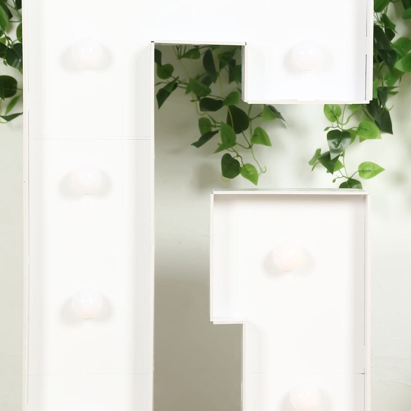 4ft XL LED Marquee Letter Foam Board with 10 Warm White Battery Operated LEDs - White