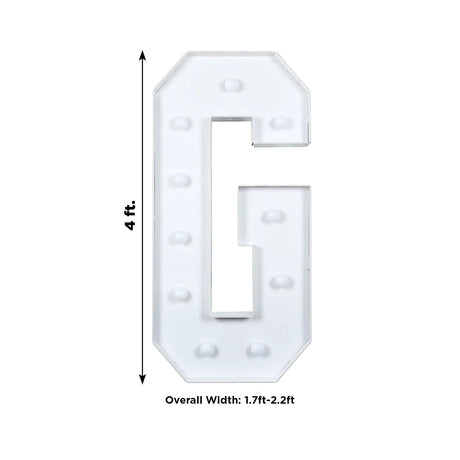 4ft XL LED Marquee Letter Foam Board with 10 Warm White Battery Operated LEDs - White