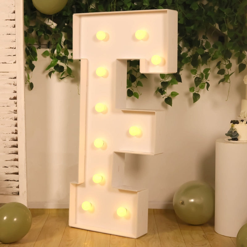 4ft XL LED Marquee Letter Foam Board with 10 Warm White Battery Operated LEDs - White