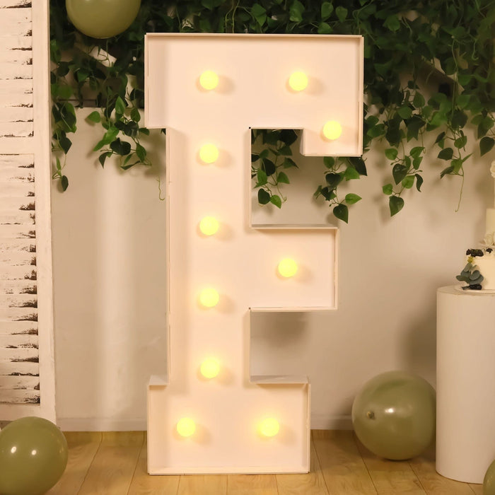 4ft XL LED Marquee Letter Foam Board with 10 Warm White Battery Operated LEDs - White
