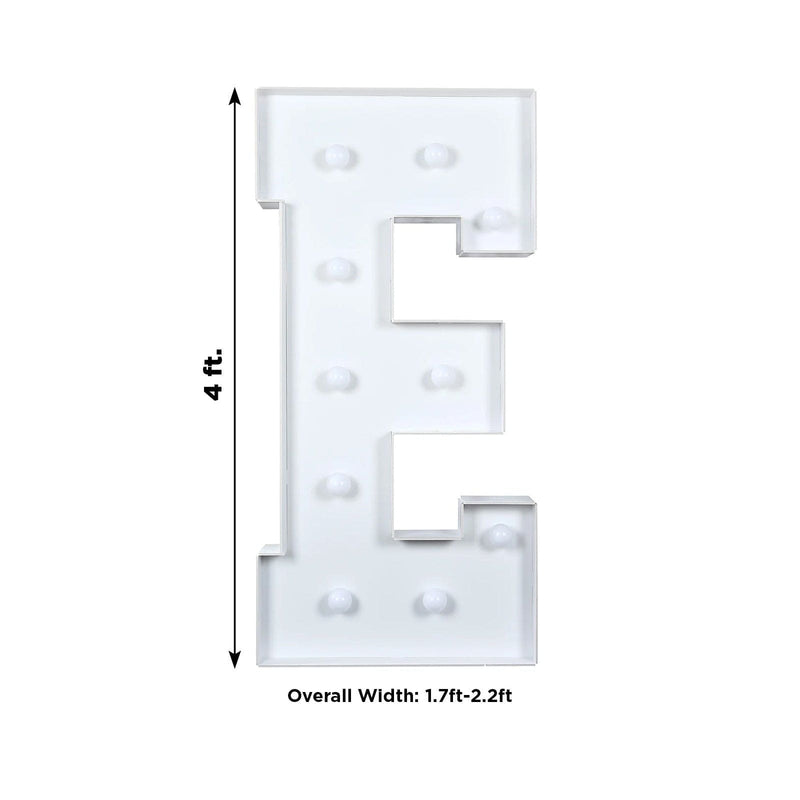 4ft XL LED Marquee Letter Foam Board with 10 Warm White Battery Operated LEDs - White