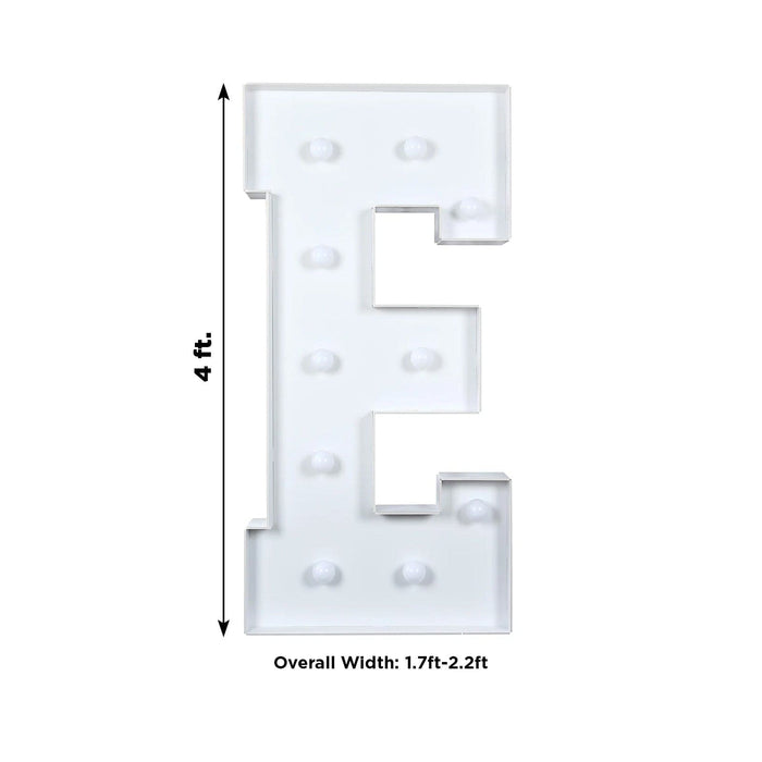 4ft XL LED Marquee Letter Foam Board with 10 Warm White Battery Operated LEDs - White