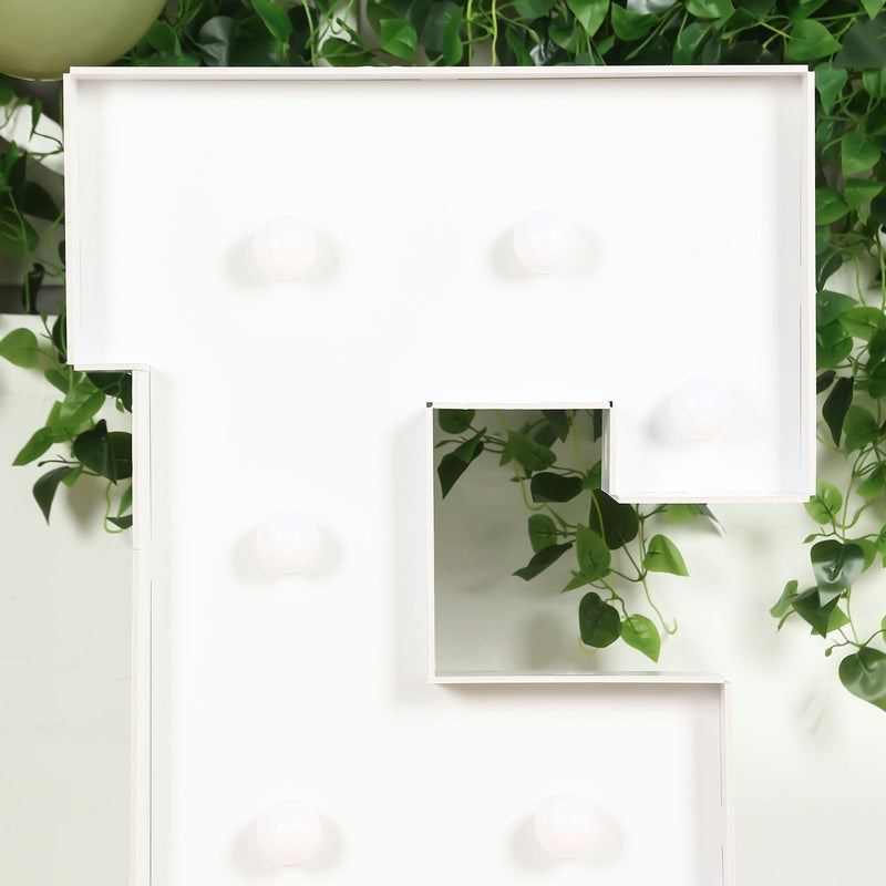 4ft XL LED Marquee Letter Foam Board with 10 Warm White Battery Operated LEDs - White