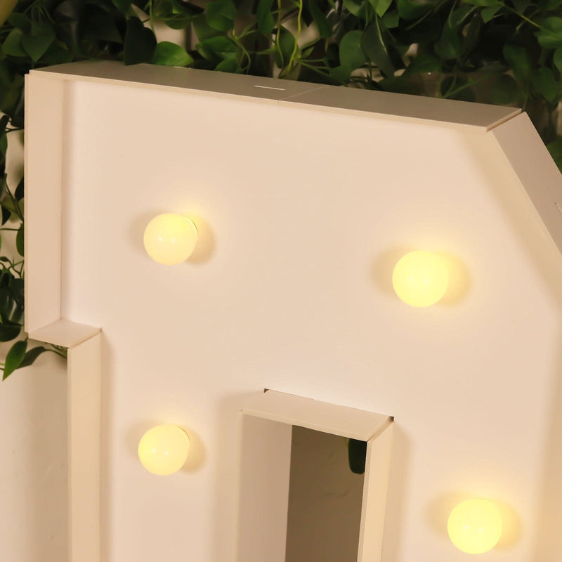 4ft XL LED Marquee Letter Foam Board with 10 Warm White Battery Operated LEDs - White