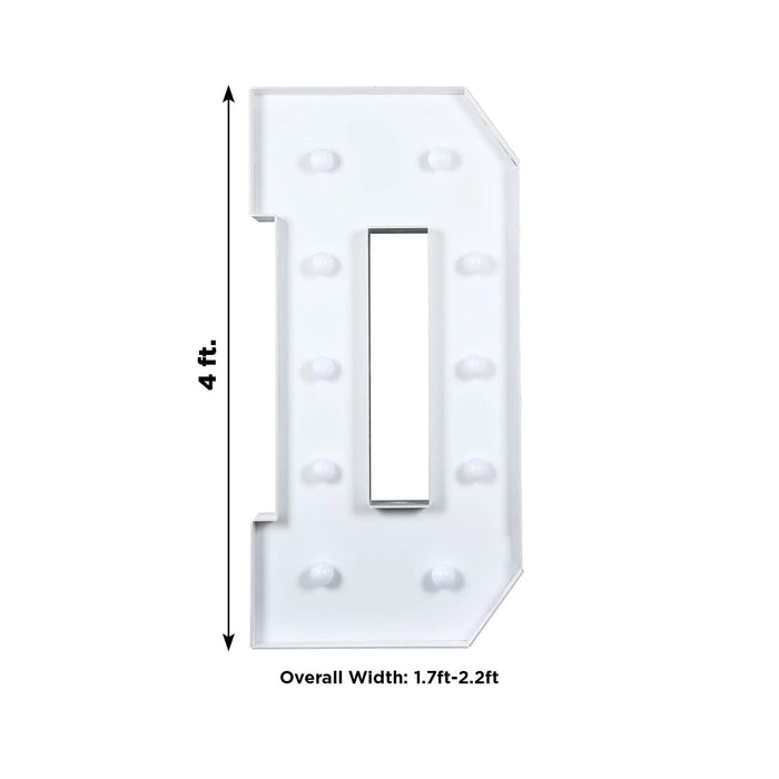 4ft XL LED Marquee Letter Foam Board with 10 Warm White Battery Operated LEDs - White