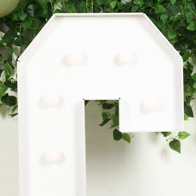 4ft XL LED Marquee Letter Foam Board with 10 Warm White Battery Operated LEDs - White