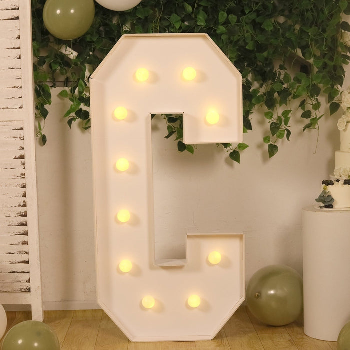 4ft XL LED Marquee Letter Foam Board with 10 Warm White Battery Operated LEDs - White
