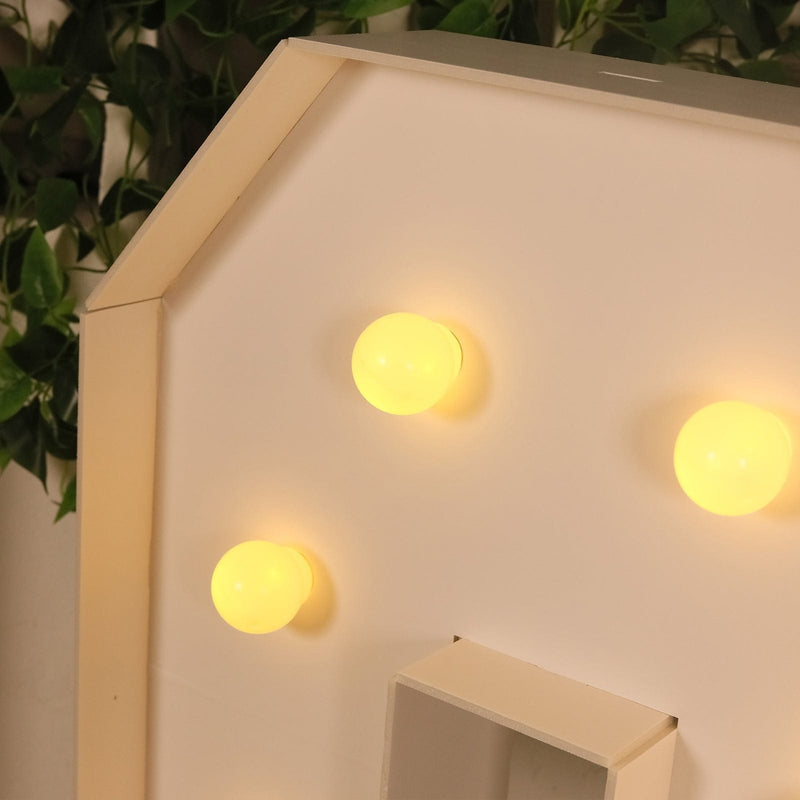 4ft XL LED Marquee Letter Foam Board with 10 Warm White Battery Operated LEDs - White