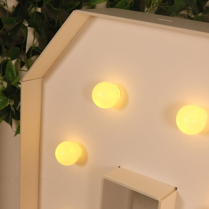 4ft XL LED Marquee Letter Foam Board with 10 Warm White Battery Operated LEDs - White