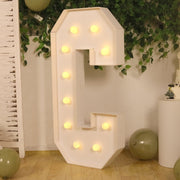 4ft XL LED Marquee Letter Foam Board with 10 Warm White Battery Operated LEDs - White