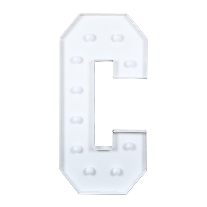 4ft XL LED Marquee Letter Foam Board with 10 Warm White Battery Operated LEDs - White WOD_METLTR11_4FT_C