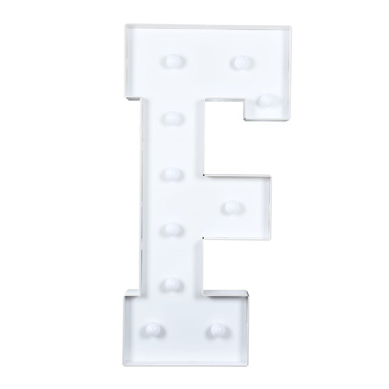 4ft XL LED Marquee Letter Foam Board with 10 Warm White Battery Operated LEDs - White WOD_METLTR11_4FT_F