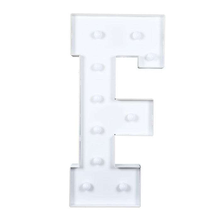 4ft XL LED Marquee Letter Foam Board with 10 Warm White Battery Operated LEDs - White WOD_METLTR11_4FT_F
