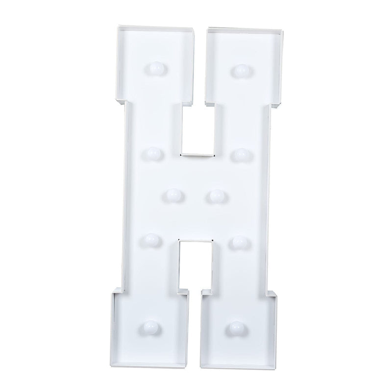4ft XL LED Marquee Letter Foam Board with 10 Warm White Battery Operated LEDs - White WOD_METLTR11_4FT_H