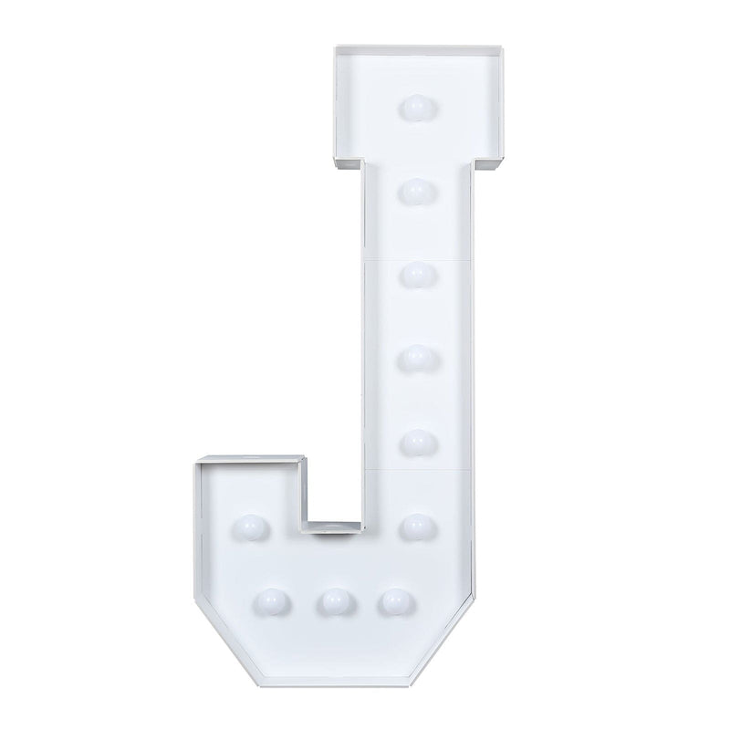 4ft XL LED Marquee Letter Foam Board with 10 Warm White Battery Operated LEDs - White WOD_METLTR11_4FT_J