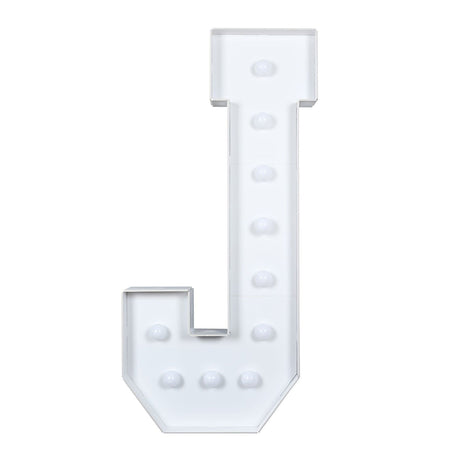 4ft XL LED Marquee Letter Foam Board with 10 Warm White Battery Operated LEDs - White WOD_METLTR11_4FT_J