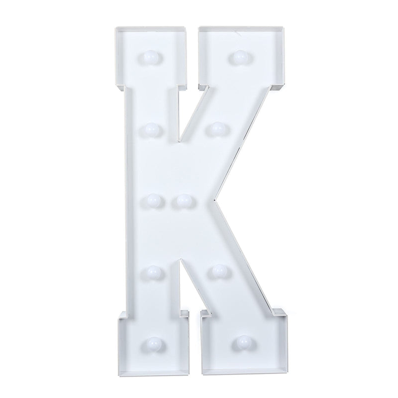 4ft XL LED Marquee Letter Foam Board with 10 Warm White Battery Operated LEDs - White WOD_METLTR11_4FT_K