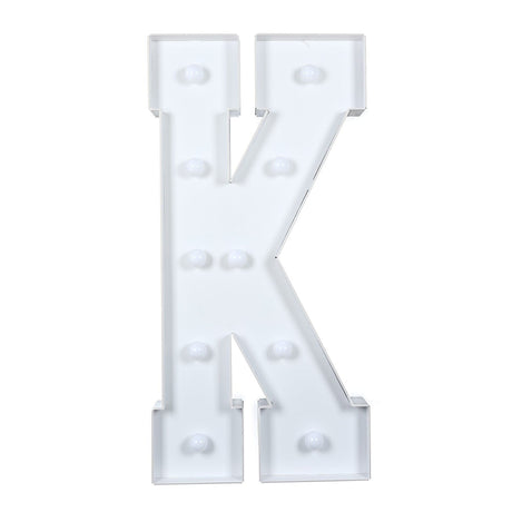 4ft XL LED Marquee Letter Foam Board with 10 Warm White Battery Operated LEDs - White WOD_METLTR11_4FT_K