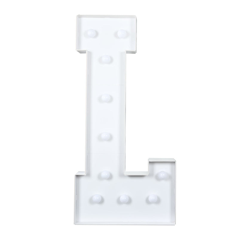 4ft XL LED Marquee Letter Foam Board with 10 Warm White Battery Operated LEDs - White WOD_METLTR11_4FT_L