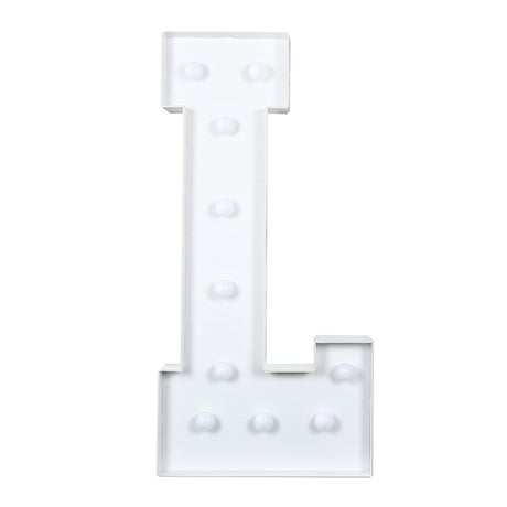 4ft XL LED Marquee Letter Foam Board with 10 Warm White Battery Operated LEDs - White WOD_METLTR11_4FT_L