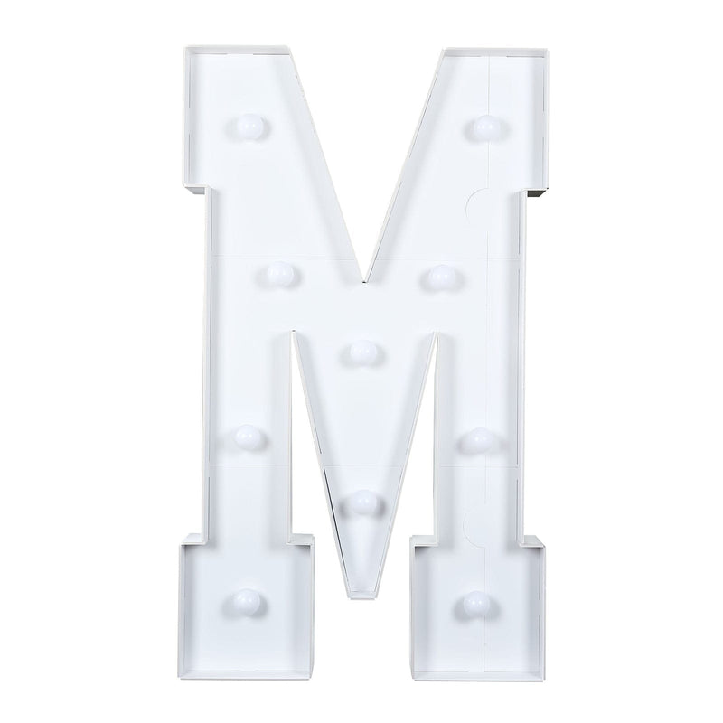 4ft XL LED Marquee Letter Foam Board with 10 Warm White Battery Operated LEDs - White WOD_METLTR11_4FT_M