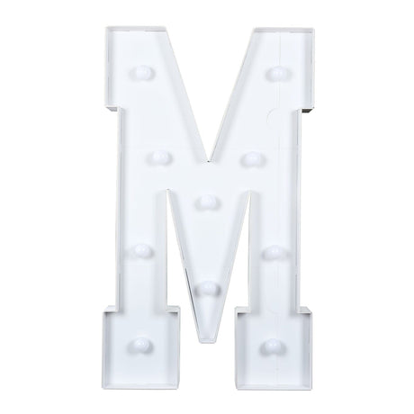 4ft XL LED Marquee Letter Foam Board with 10 Warm White Battery Operated LEDs - White WOD_METLTR11_4FT_M