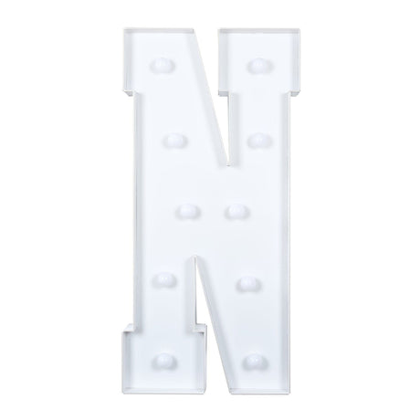 4ft XL LED Marquee Letter Foam Board with 10 Warm White Battery Operated LEDs - White WOD_METLTR11_4FT_N