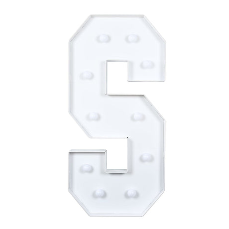 4ft XL LED Marquee Letter Foam Board with 10 Warm White Battery Operated LEDs - White WOD_METLTR11_4FT_S