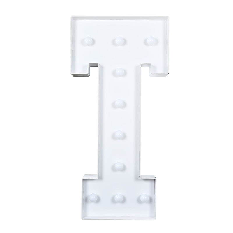 4ft XL LED Marquee Letter Foam Board with 10 Warm White Battery Operated LEDs - White WOD_METLTR11_4FT_T
