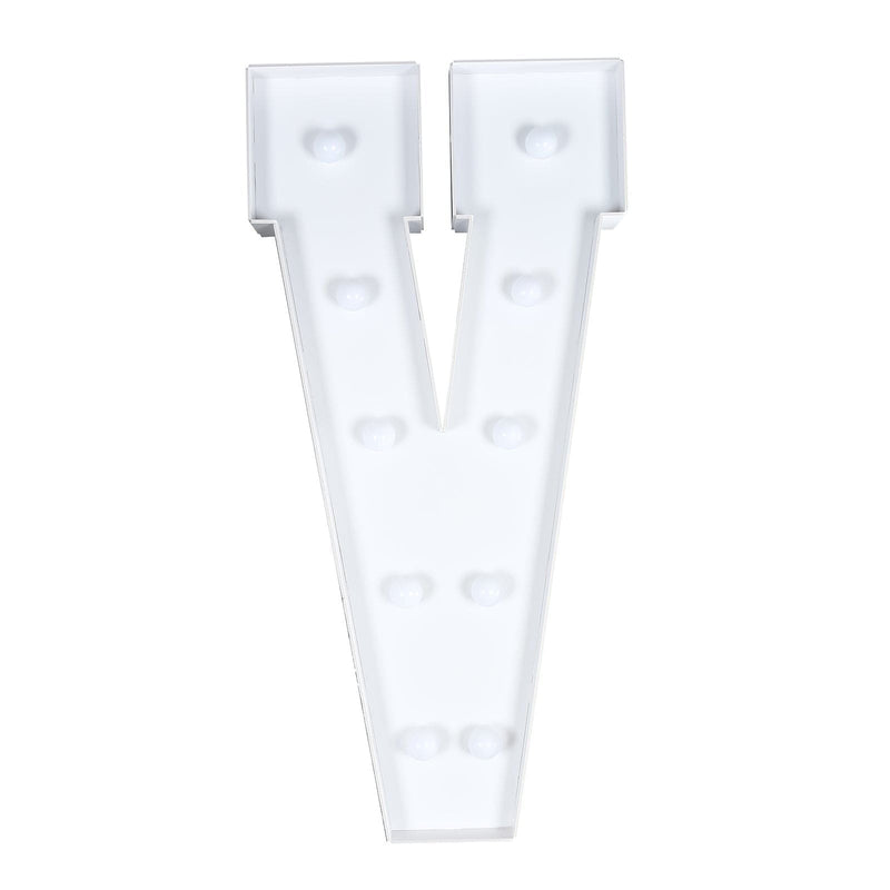 4ft XL LED Marquee Letter Foam Board with 10 Warm White Battery Operated LEDs - White WOD_METLTR11_4FT_V