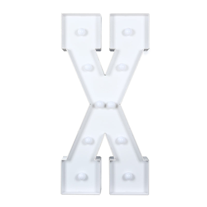 4ft XL LED Marquee Letter Foam Board with 10 Warm White Battery Operated LEDs - White WOD_METLTR11_4FT_X