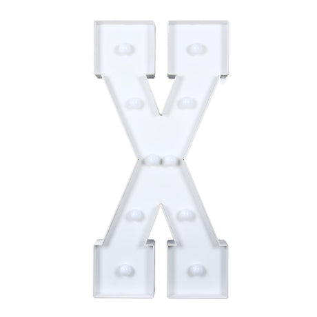 4ft XL LED Marquee Letter Foam Board with 10 Warm White Battery Operated LEDs - White WOD_METLTR11_4FT_X