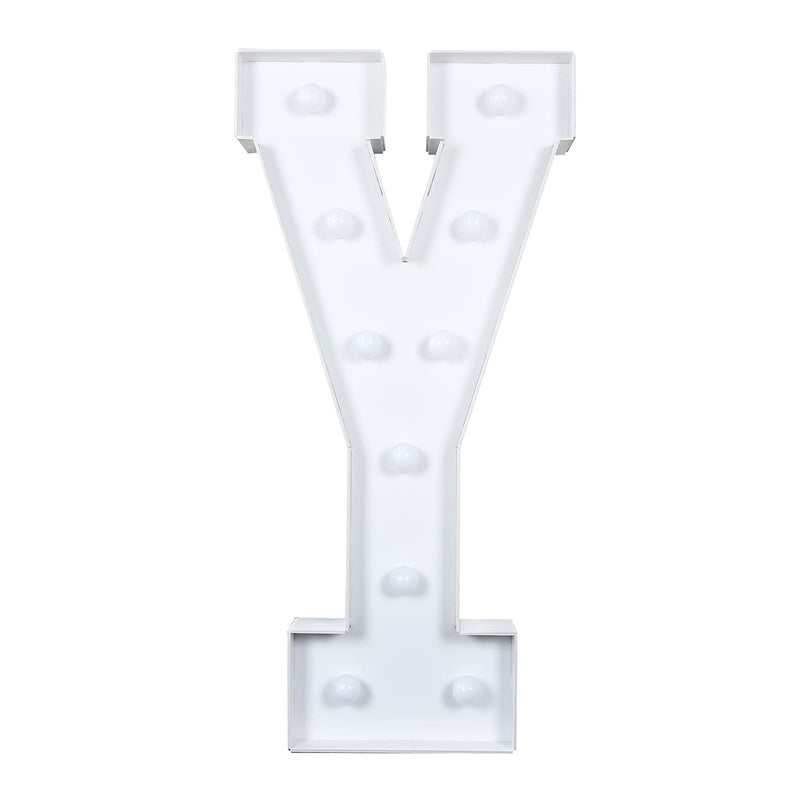 4ft XL LED Marquee Letter Foam Board with 10 Warm White Battery Operated LEDs - White WOD_METLTR11_4FT_Y